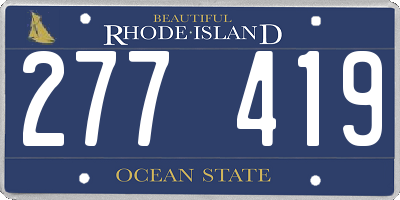 RI license plate 277419