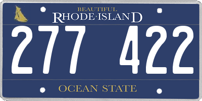 RI license plate 277422