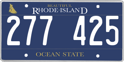 RI license plate 277425