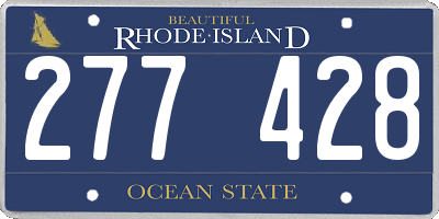 RI license plate 277428