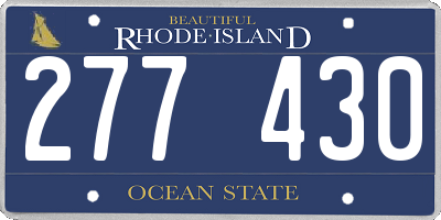 RI license plate 277430