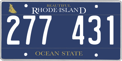 RI license plate 277431