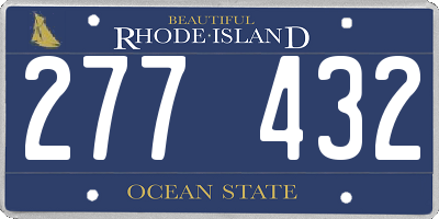 RI license plate 277432