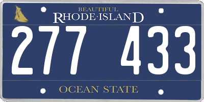 RI license plate 277433