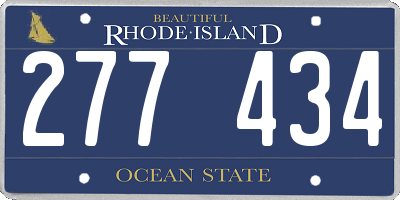 RI license plate 277434