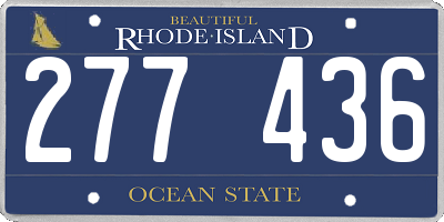 RI license plate 277436