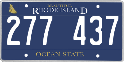 RI license plate 277437