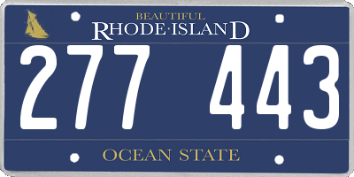 RI license plate 277443