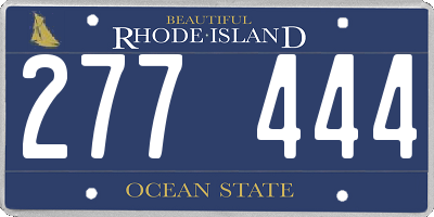 RI license plate 277444