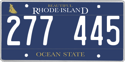 RI license plate 277445