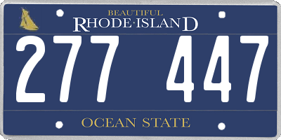 RI license plate 277447