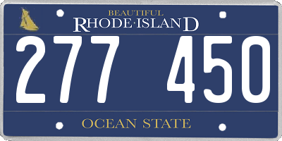 RI license plate 277450