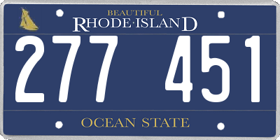 RI license plate 277451