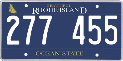 RI license plate 277455
