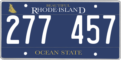 RI license plate 277457