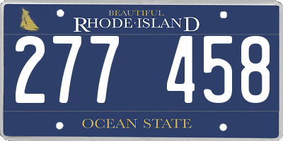 RI license plate 277458