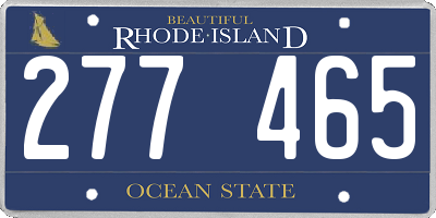 RI license plate 277465