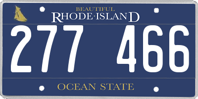 RI license plate 277466