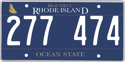 RI license plate 277474