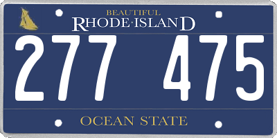 RI license plate 277475