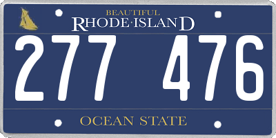 RI license plate 277476