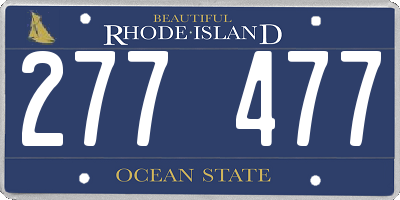 RI license plate 277477