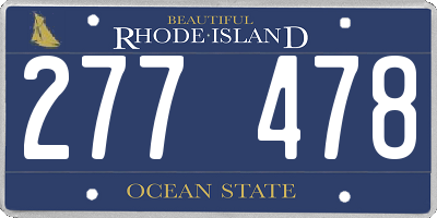 RI license plate 277478