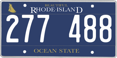 RI license plate 277488