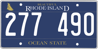 RI license plate 277490