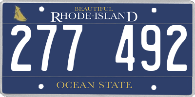 RI license plate 277492