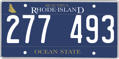 RI license plate 277493