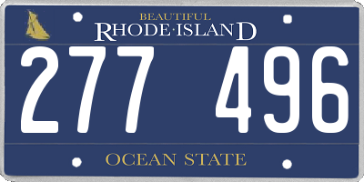 RI license plate 277496