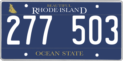 RI license plate 277503
