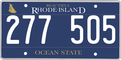RI license plate 277505