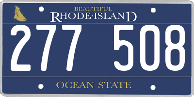 RI license plate 277508