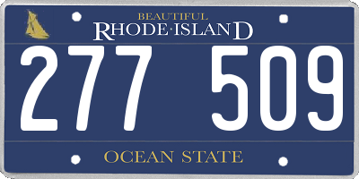 RI license plate 277509