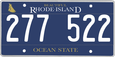 RI license plate 277522