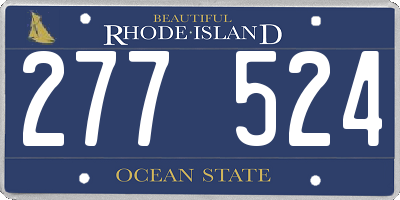 RI license plate 277524