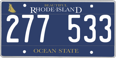 RI license plate 277533