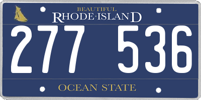 RI license plate 277536