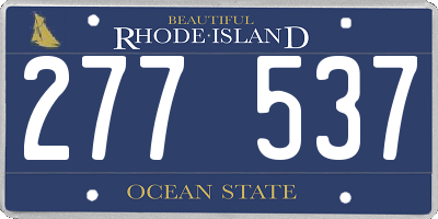 RI license plate 277537