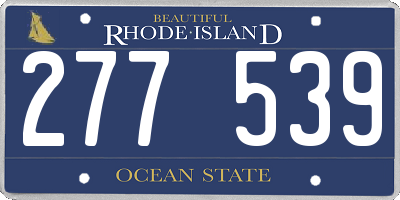 RI license plate 277539