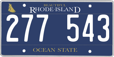 RI license plate 277543