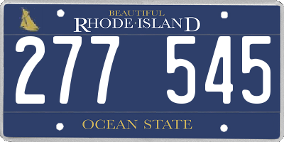 RI license plate 277545