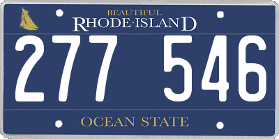 RI license plate 277546