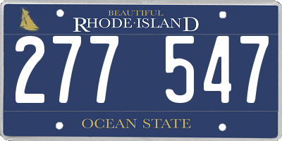 RI license plate 277547