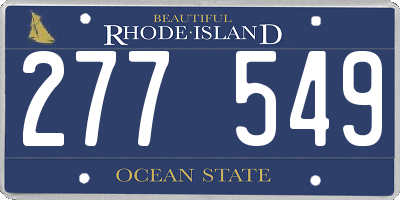 RI license plate 277549