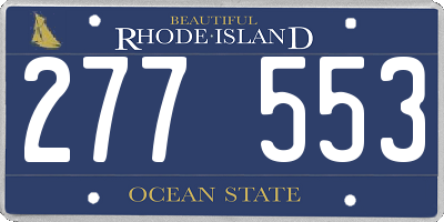 RI license plate 277553
