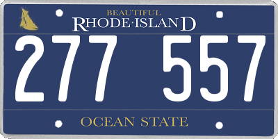 RI license plate 277557