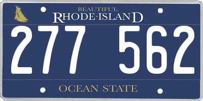RI license plate 277562